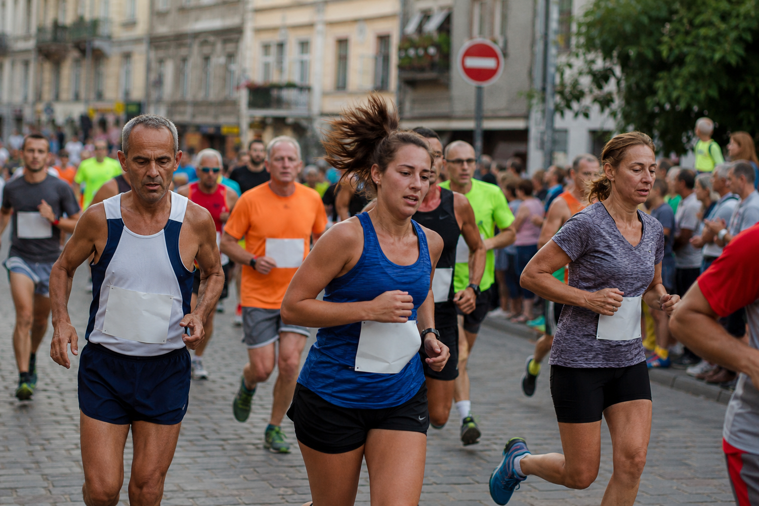 Peloton de coureurs lors d'une grande course sur route à Genève